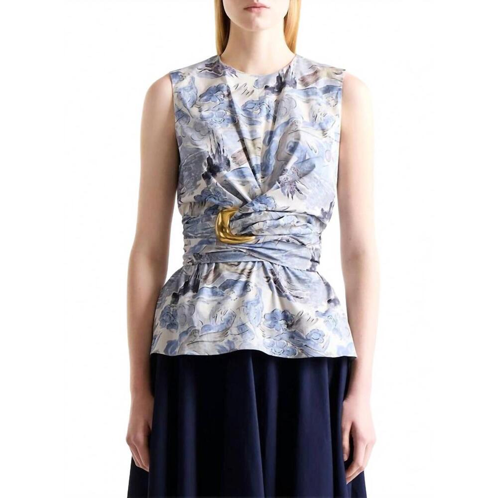 NEW ALTUZARRA tizzy buckle wrap top in berry blue mythical